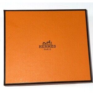 Hermes Paris Orange Empty Box with tissue 5 x 4.5" x 1 1/2" Gift READ Authentic